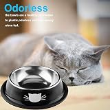 SUOXU Stainless Steel Non-Slip Cat Bowl Set of 3 Black Red Multi-Purpose view 2