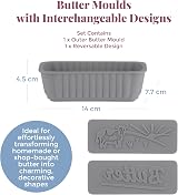 Kilner Silicone Butter Mould Set with 2 Interchangeable Pattern Plates view 2