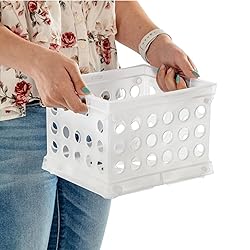 Sterilite Mini Crate, Stackable Plastic Storage Bin
