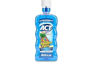 ACT Kids Anticavity Fluoride Rinse Pineapple Punch 16.9 fl. oz. Accurate Dosing Cup, Alcohol Free