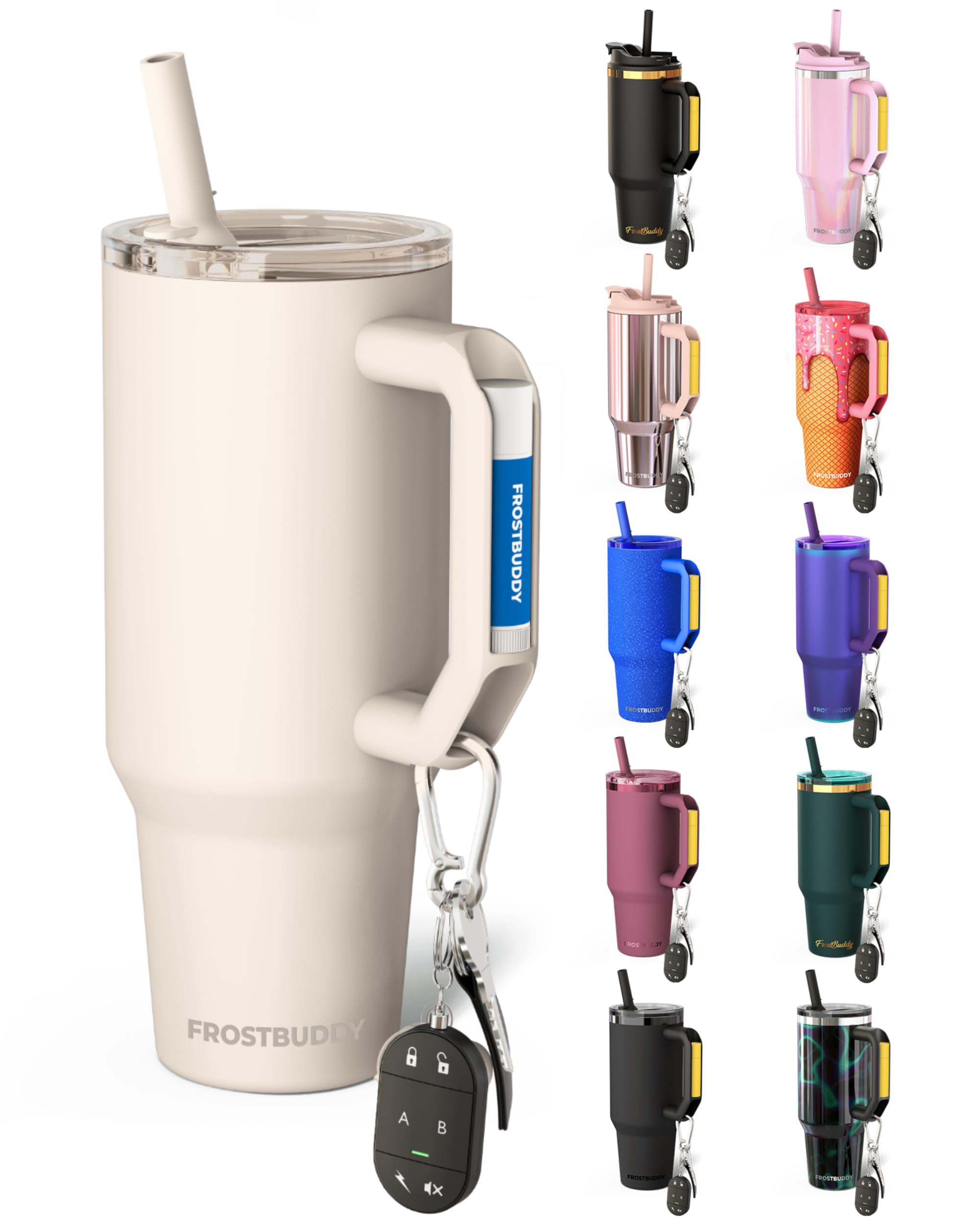 thicc buddy - 40 oz stainless steel vacuum insulated tumbler with lid and straw for water - travel m