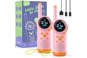 Selieve Girls Toys for 3 4 5 6 Year Old Kids Walkie Talkies, Walkie Talkies for Kids Rechargeable with 22 Channels 2 Way Radio and LCD Screen VOX Function Flashlight, Great Gifts for Outside Camping