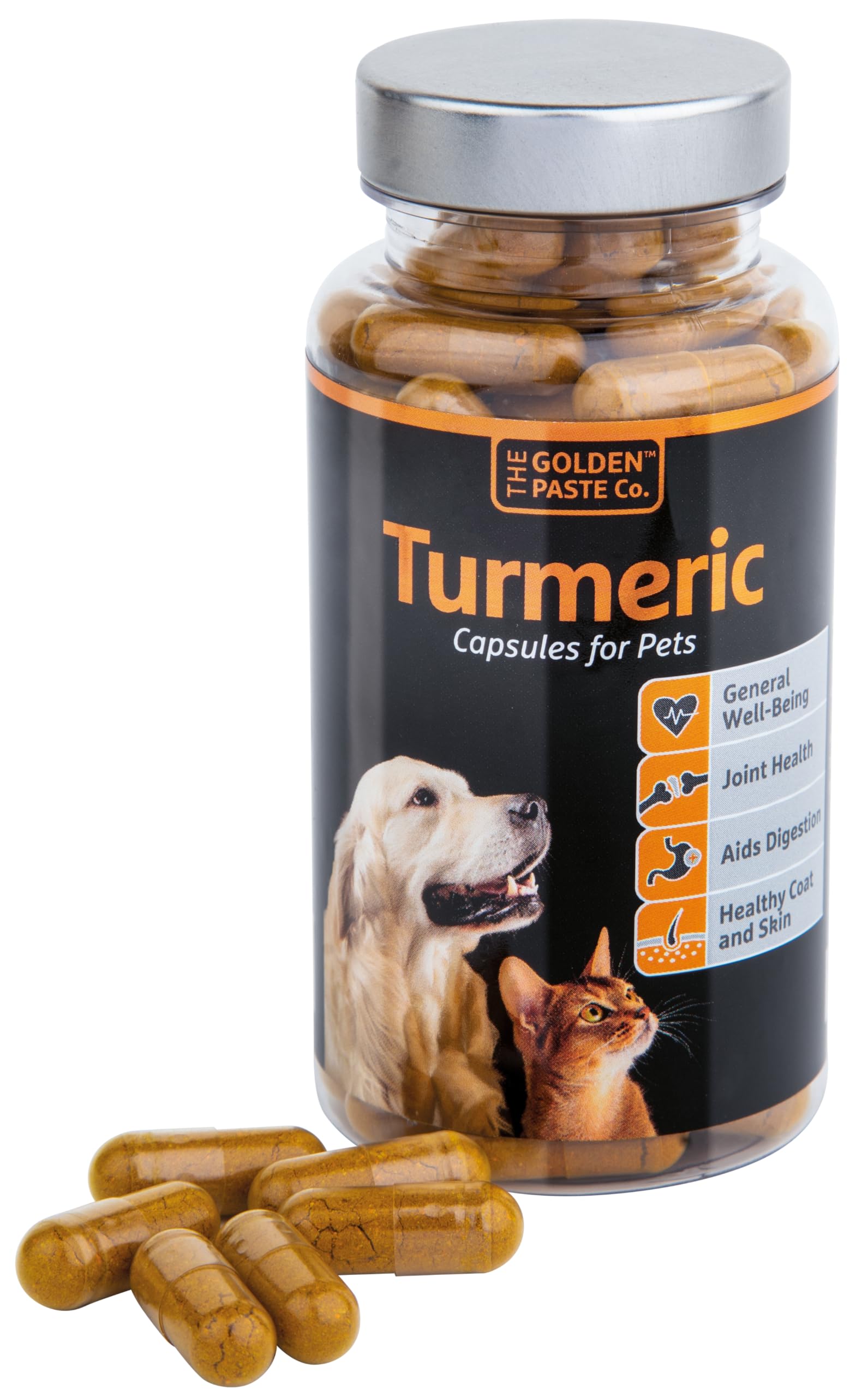 The Golden Paste Company - Natural Premium Turmeric for Dogs - 90 Capsules - Dog Supplements for Pet Joint Care, Wellness & Digestion - Joint Supplements for Dogs - Advanced Dog Joint Supplements