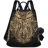 ALAZA Hand Drawn Boho Totemic Mascot Owl Backpack Purse for Women Anti Theft Fashion Back Pack Shoulder Bag One Size