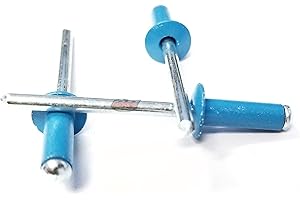 EDGE PERFORMANCE PRODUCTS Pepsi-Blue 3/16" Aluminum Medium Head with Steel Mandrel Multi Grip Pop Rivets Fasteners .275 - .598 Grip Range