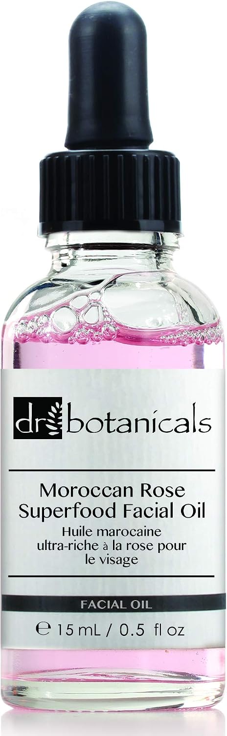 Dr Botanicals Moroccan Rose Oil 15ml -Glow-Boosting Facial Oil for Radiant Skin with Vitamin C & Hyaluronic Acid, Brightening