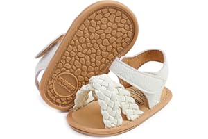 SOFMUO Baby Girls Boys Sparkly Bowknot Sandals Premium Soft Anti-Slip Rubber Sole Infant Summer Outdoor Shoes Toddler First Walkers