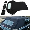 HECASA Convertible Soft Top Compatible with 2009-2015 BWM Mini Cooper/S Cabrio w/Heated Glass Window Sailcloth Vinyl Black
