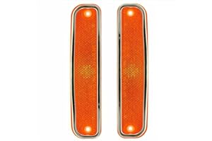 Parts N Go Side Marker Light Set Replacement with Chrome Trim For 1973-1980 C/K Pickup Truck Suburban Blazer Jimmy Driver & Passenger Side Left Right - GM2550108 6270434