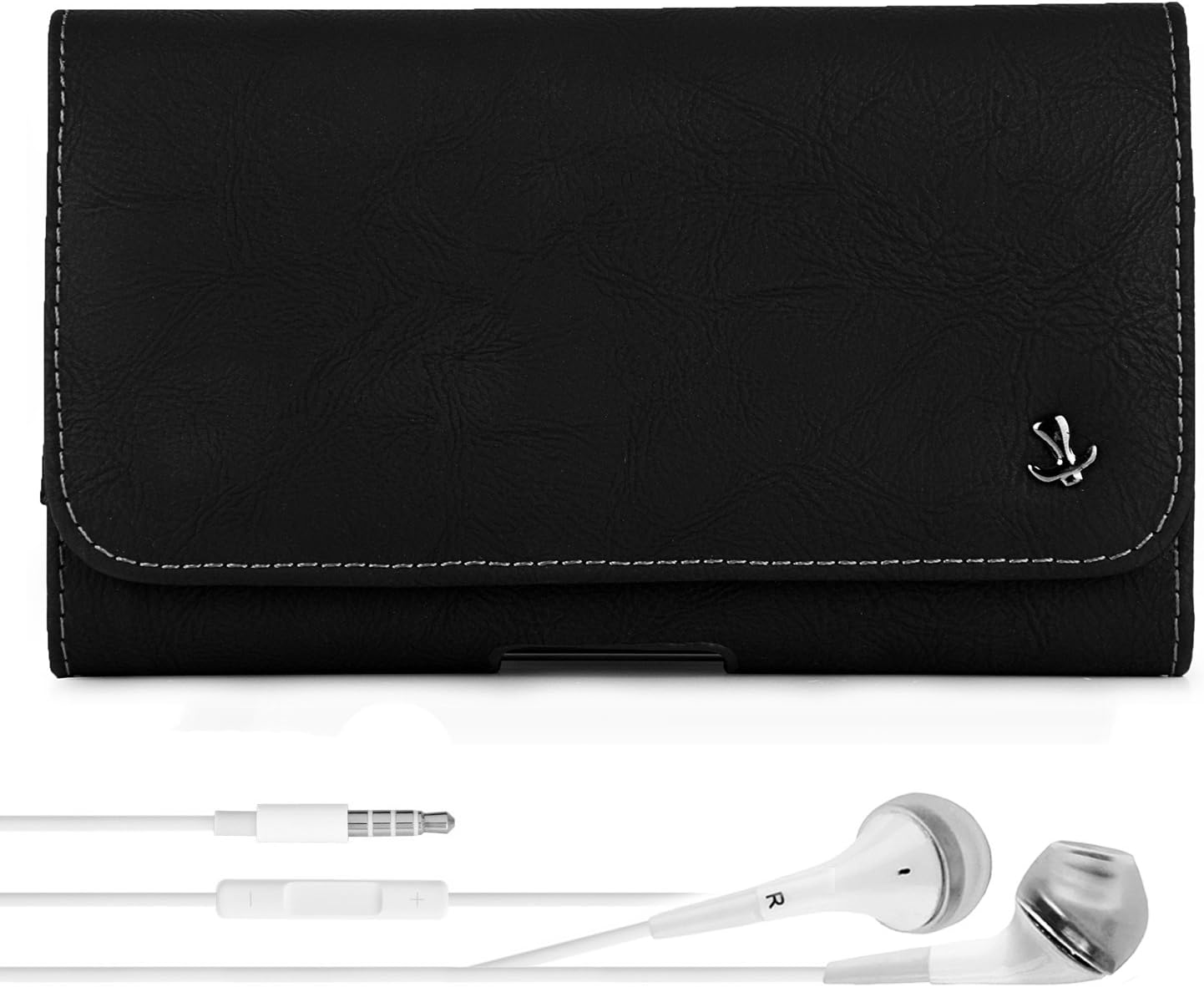 HTC Desire 626s 826 J Butterfly 3 One M8s Me Case, Everyday Hip Leather Holster with Belt Clip 332 Plus VG Headphones