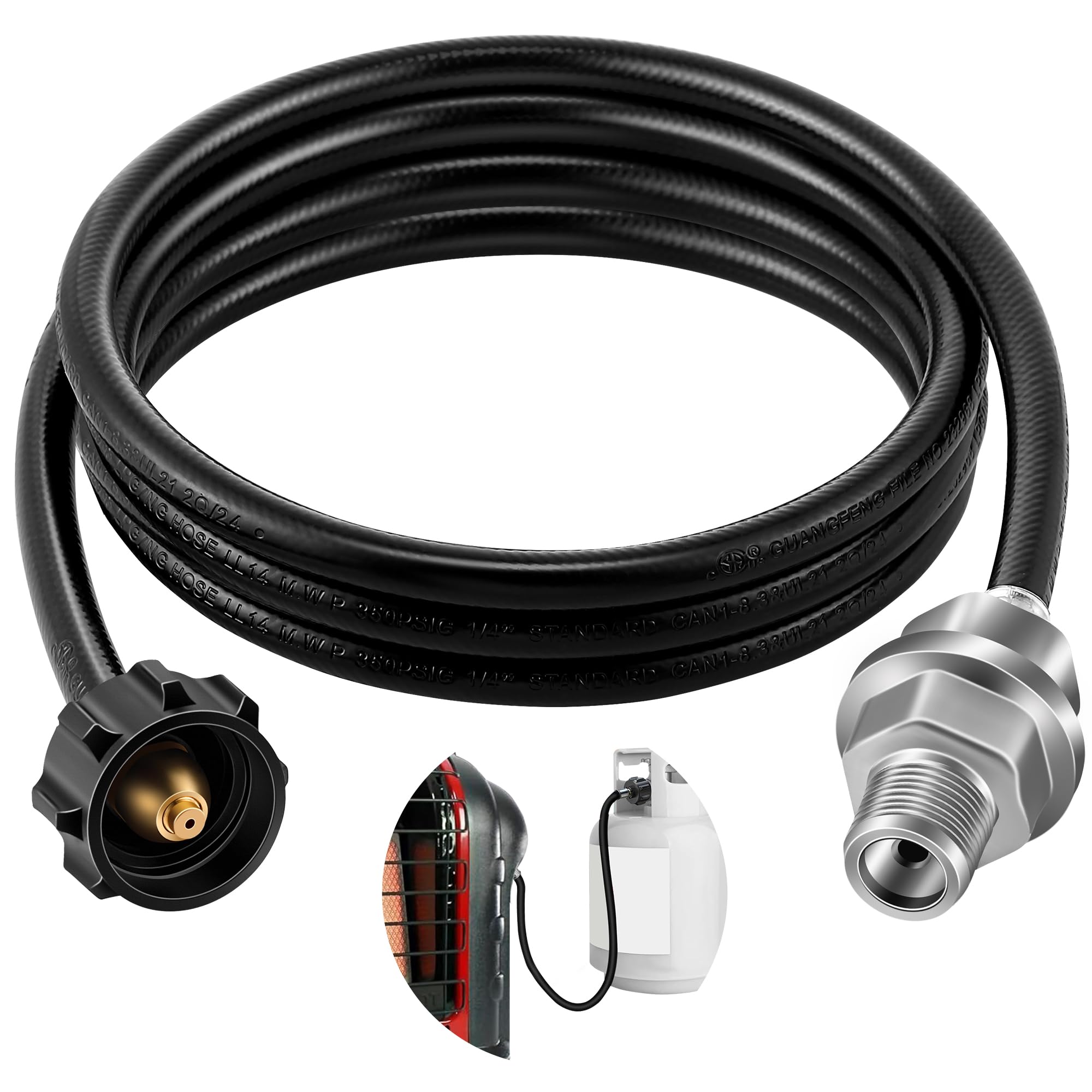 Photo 1 of Gulfmew 10 ft Propane Adapter Hose Propane Fuel Filter with Hose Adapter Extension Compatible with Mr Buddy Heater and Big Buddy F273699 Assembly Replacement for Tank Gas Grill