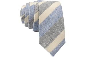 Otis & Oliver Skinny Tie Cotton Striped Modern Necktie Great for Weddings, Dances, Missionaries, Dads, Grooms and Groomsmen