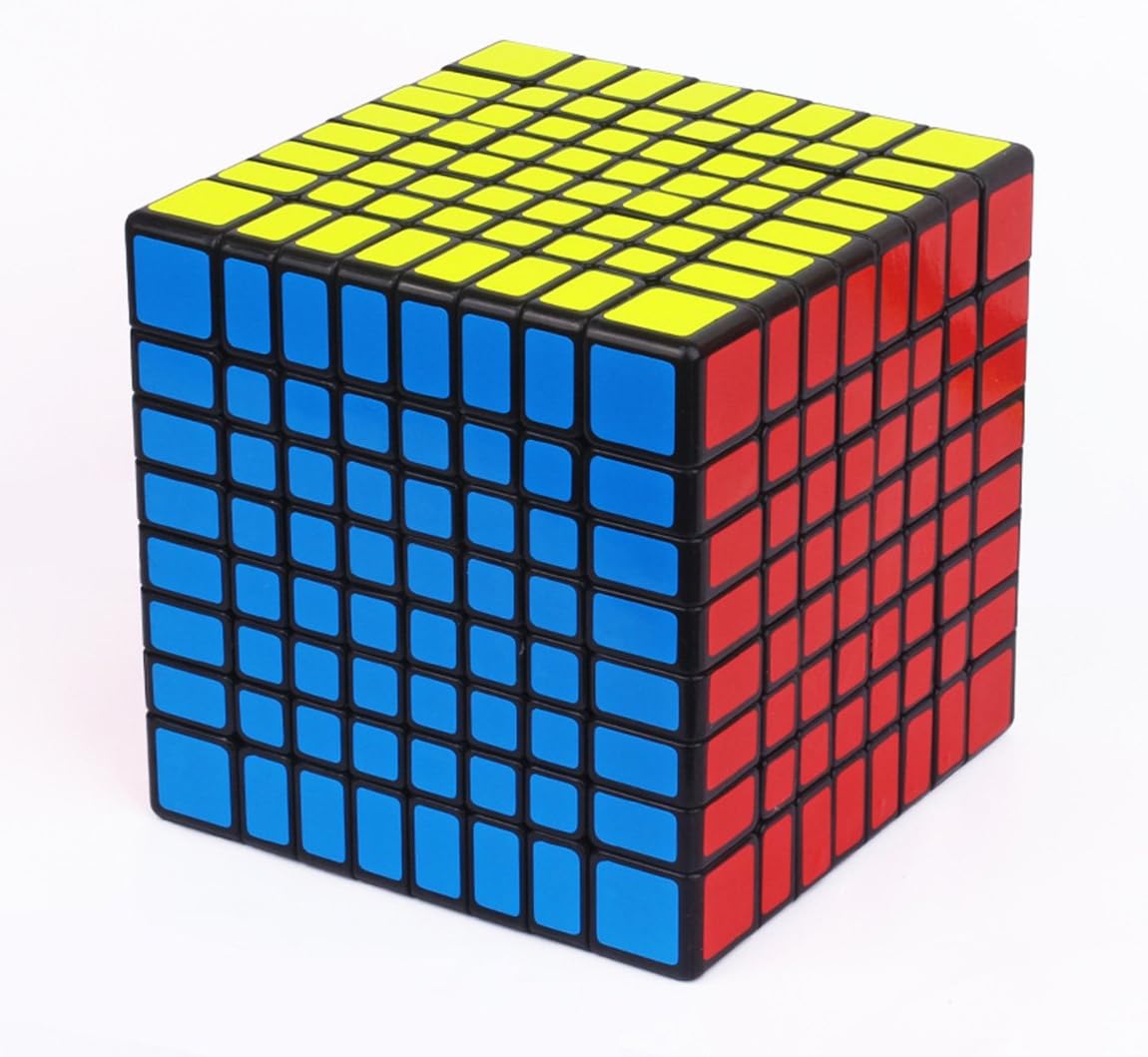 acdiac 7x7x7 to 11x11x11 Pro Speed Cube stickerless Magic Cube Toy Puzzles Toy (8x8x8, Black)