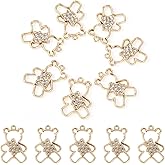 Boutigem 40Pcs Golden Bear Charms Alloy Crystal Rhinestone Hollow Gummy Bear Charms Cute Animal Metal Dangle Pendants Lovely Hang Ornament for DIY Crafts Earring Necklace Jewelry Making