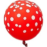 Unique Polka Dots Ruby Red Latex Balloons - 12", Pack of 6 - Unique & Eye-catching Design
