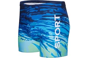 KANAV Men's Athletic Square Leg Swimsuit Jammers Durable Compression Swim Briefs Training Bathing Swimming Shorts