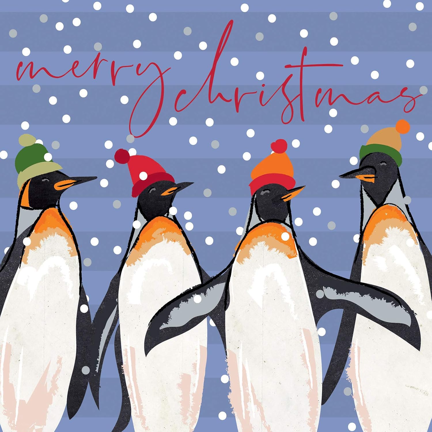 Christmas Cards Penguins Fun Trend Bright Snow 8 Cards of 1 Design