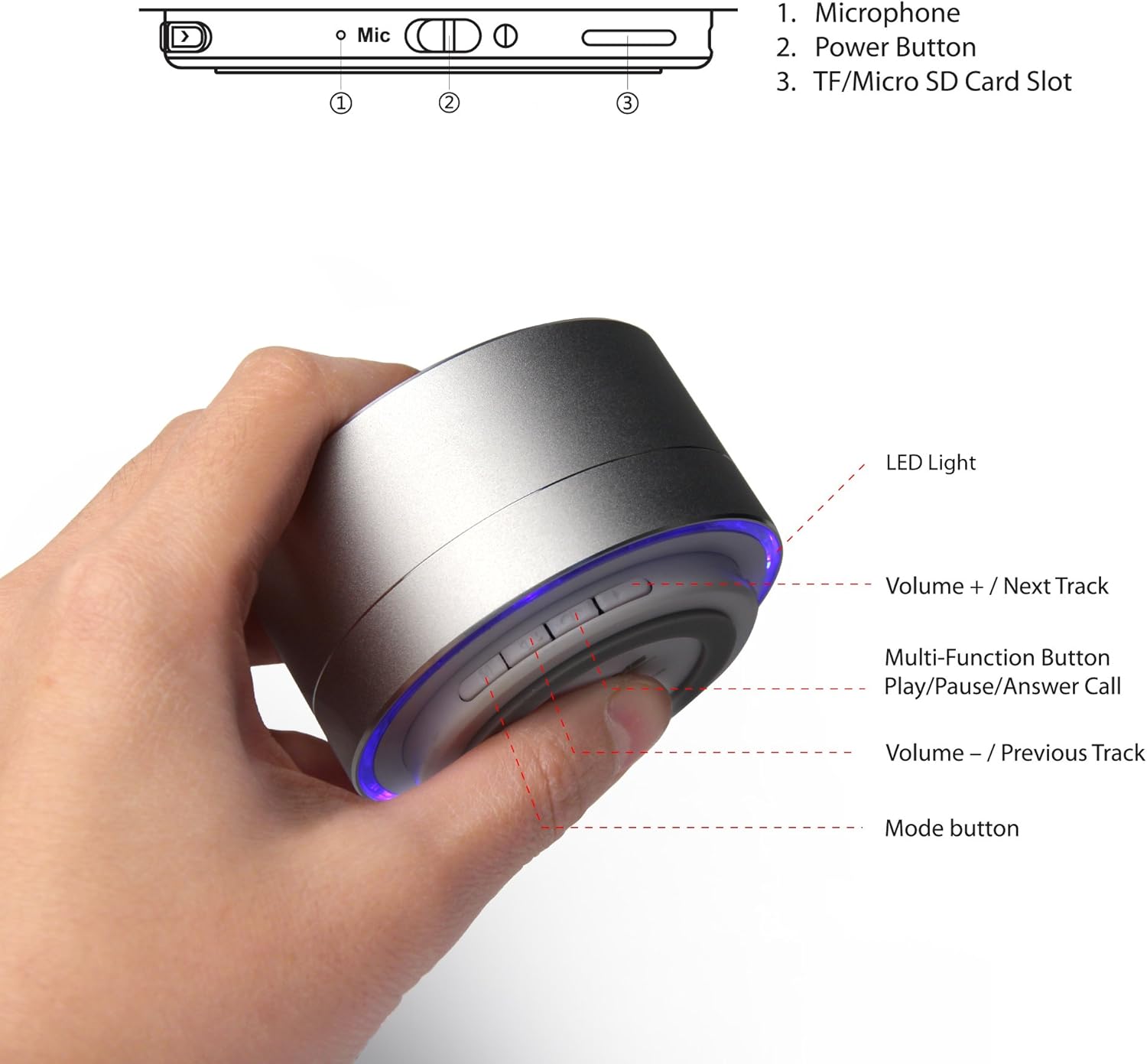 revjams satellite bluetooth led speaker
