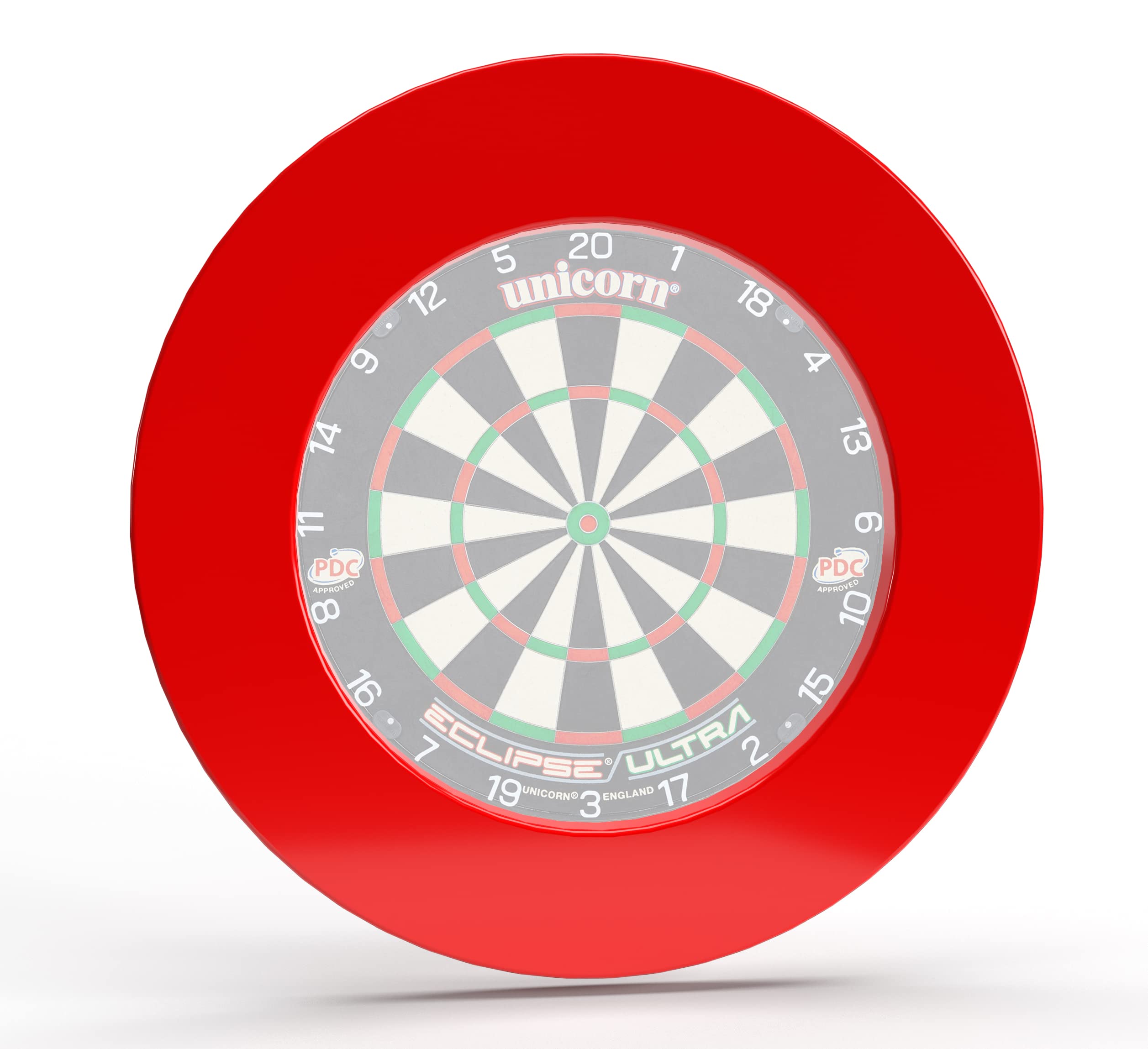 Unicorn Dartboard Backboard Surround | Professional | Ultra-Heavy-Duty High Density Injection Moulded EVA Plastic | No Fixings Required | Red