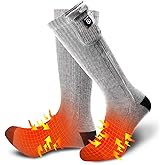 Heated Socks for Men Women, Electric Socks with 7.4V 2200mAh Rechargeable Battery Foot Warmers for Winter Sports Snow Ski Hunting Camping Hiking Riding (Grey, M)