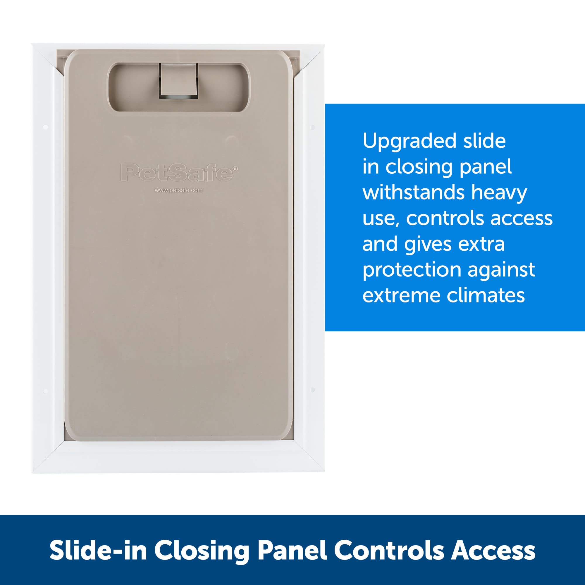 PetSafe Extreme Weather Aluminum Pet Door - Energy-Saving Thermal Barrier Pet Flap with Slide-in Door Locking & Secure Flap Cover - for Dogs Up to 100 lb - Large
