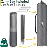Trail Outdoor Leisure Windbreak 5m x 1.4m Steel 4 Pole with Window Grey view 6