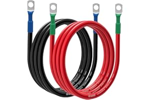DIGI MARKER 6 AWG Battery Cables with 5/16 Inch Tinned Copper Lugs - 60-inch, 6 Gauge Battery Inverter Cables Set for Automotive, Marine, Solar, ATV, RV, Mower, Motorcycle