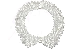 FUTIMELY RBG Dissent Collar Necklace for Women Detachable Pearl Beaded Blouse Fake Collar Choker Necklace,Ruth Bader Feminist Collar Necklace