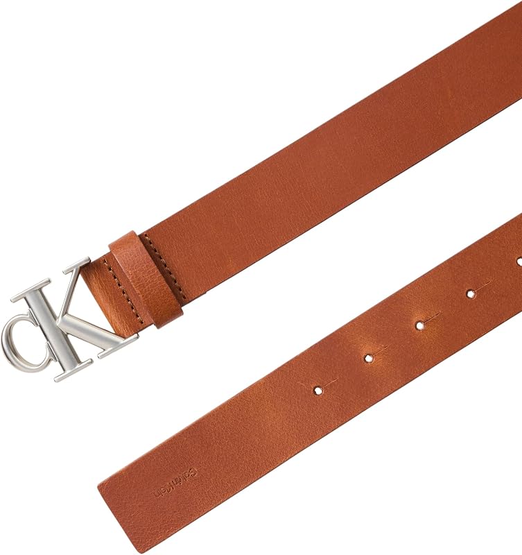 Herren Gürtel Buckle Smooth mit Monogramm-Schnalle, Braun (Ck Cognac/Pewter), 105 cm