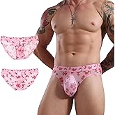 DivineBull Mens Lace Sexy Underwear Sissy Panties Crossdress for Men Low Rise Bikini Briefs Exotic G -Strings Underwear