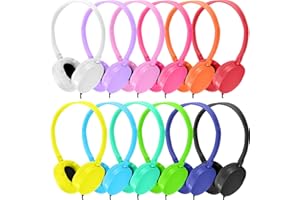 XOSDA Bulk Headphones for Kids 12 Pack Multi Colored for School Classroom Students Teen Boys Girls Children Baby Toddler and Adult