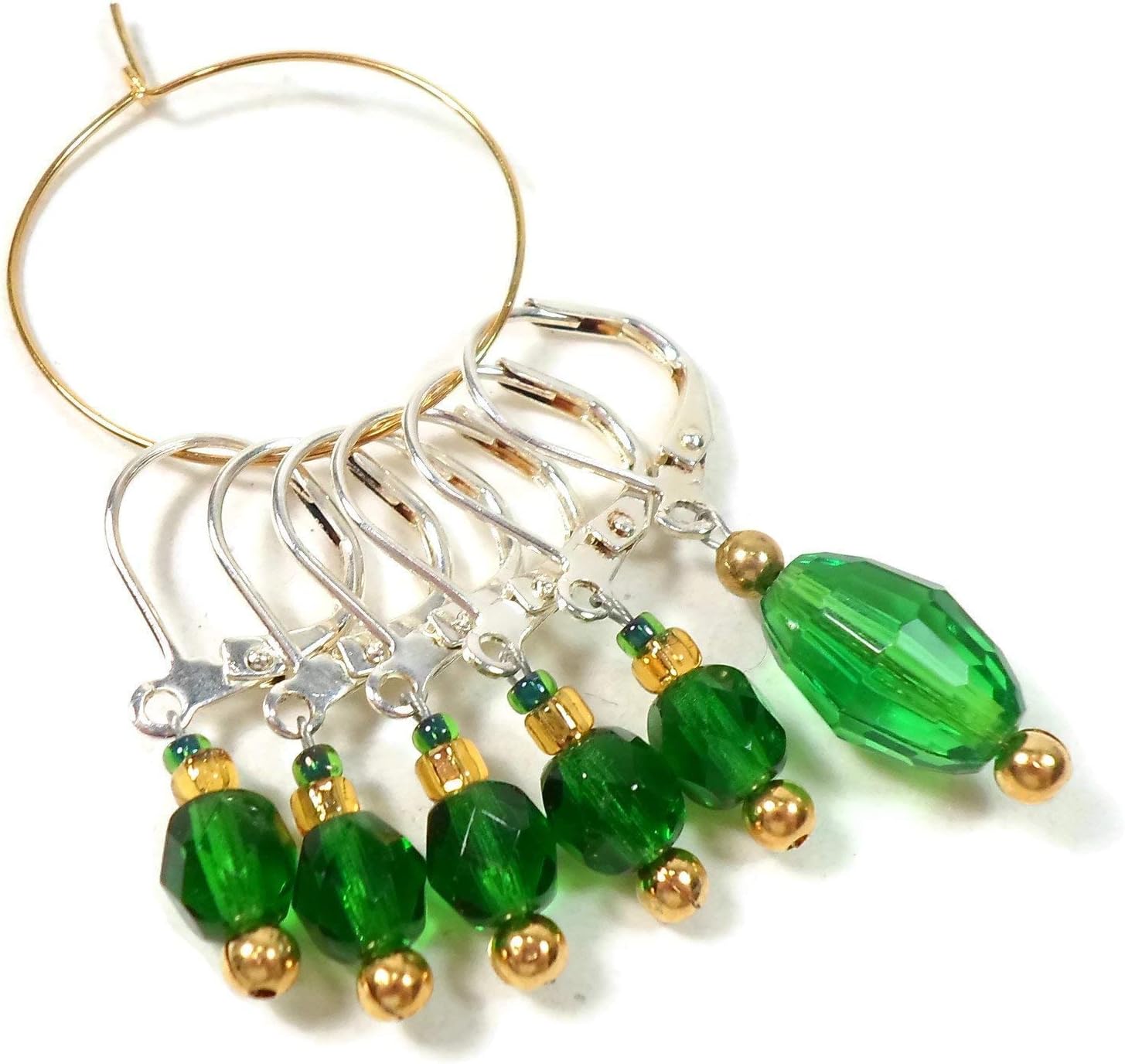 Kelly Green Removable Beaded Stitch Markers