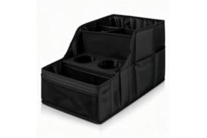 Car Seat Organizer Backseat and Passenger Seat Organizer with 9 Compartments 2 Cup Holders Car Organizer Front Seat Storage f
