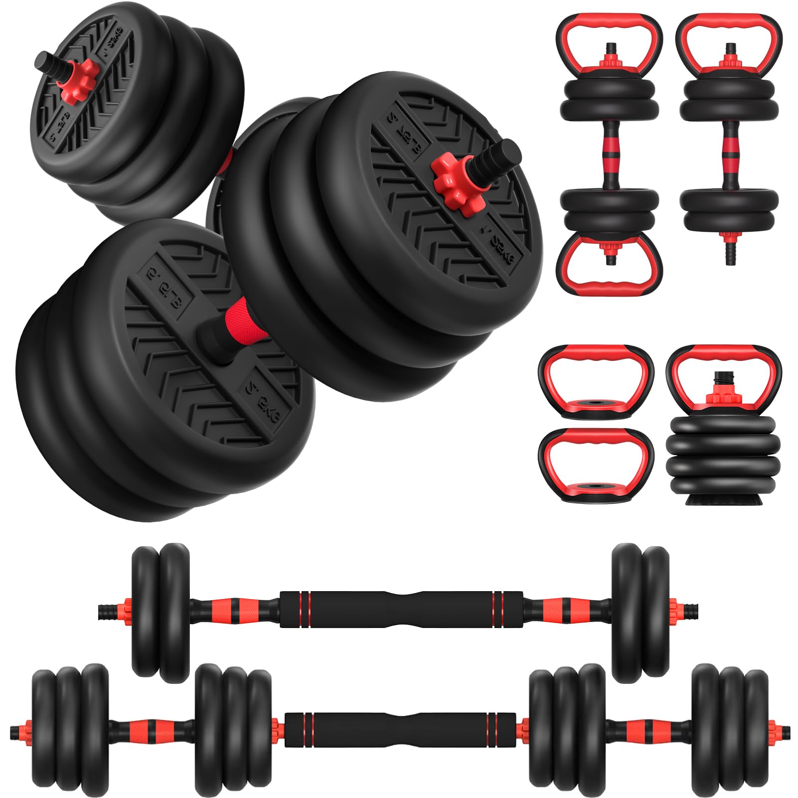 Photo 1 of Dumbbell Set of 2, Adjustable Weights Dumbbells Set Pair, Free Weights for Women/Men Workout Equipment Used as Barbell, for Home Gym 80lb (40lb*2)
