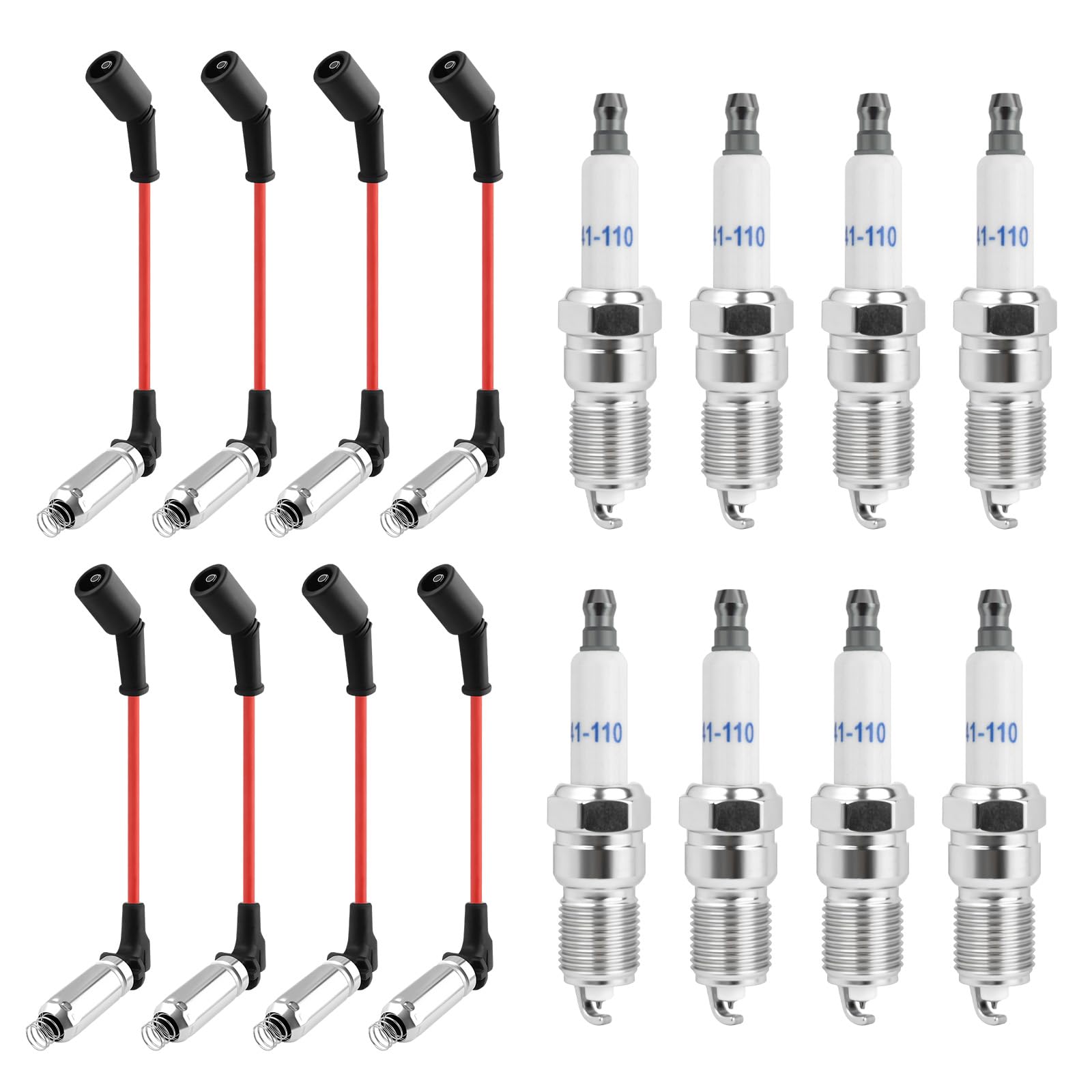 Photo 1 of 16PCS Spark Plugs and Wires Set Replacement OEM 48322,41-110 Spark Plug & Sparks Plugs Wires Set Compatible with Chevrolet/GMC/Cadillac/Hummer,Professional Sparks Plug and Wire