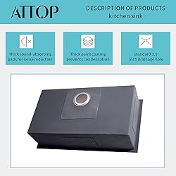 ATTOP 32 Inch Undermount Single Bowl