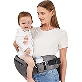 Baby Hip Carrier,Baby Carrier with Hip Seat for Newborns & Toddlers,Adjustable Extended Waistband with Various Pockets-Ergonomic (Gray)