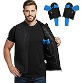 Djeoe Concealed Carry Vest for Men, CCW Lightweight Softshell Vest Outerwear Zip Up Windproof Sleeveless Jacket