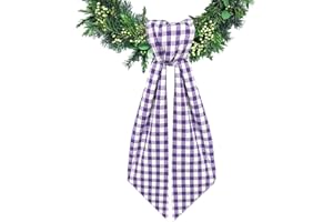 Ftuuo Purple Buffalo Plaid Wreath Sash for Front Door Seersucker Wreaths Satin Sash Burlap Garland Ribbon Accessories for Wreath Yard Doorway Indoor Outdoor Bow Bridal Shower Home Decor,5.1 x 54.3