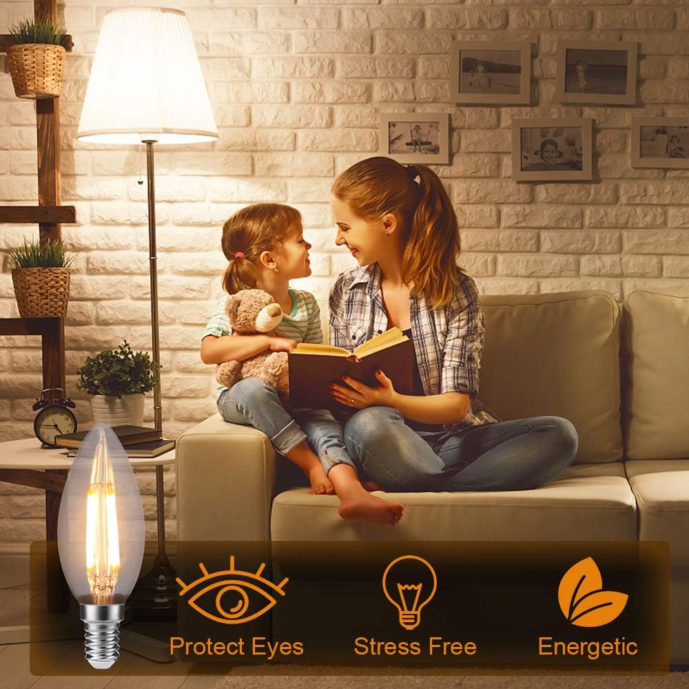 Blewandy E14 LED Candle Bulbs, 40W Equivalent, 2700K Soft Warm White, Small Edison Screw (SES) Light Bulb - Image 3