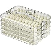 OFFKITSLY Food Storage Containers with Lids,4-Layer Plastic Cookie Storage Containers Airtight,Stackable Cookie Carrier for Transport Dumpling Storage Box,Green