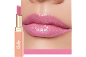 Oulac Warm Pink Shine Lipstick - Moisturizing Lip Stick Glossy Tinted Lip Balm, Sheer Shine Juicy Finish, Lightweight and Hydrating Formula for Dry Lip Care, Vegan 2.2g/0.07oz (07)