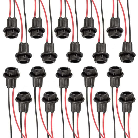 TOMALL 20pcs T10 194 W5W LED Glühbirne Buchse vorverdrahteten Stecker für Automotive