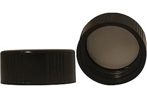 Perfume Studio® 24/400 Cap – Boston Round Caps, Pack of 24 Black Polypropylene Caps with F217 Chemical Resistance Foam Liner.