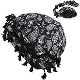 DouuYuhet Turban Head Scarf for Hair Halo Turban for Mens Satin Lined Turban for Mens Silky Head Wraps with Long Twist Straps