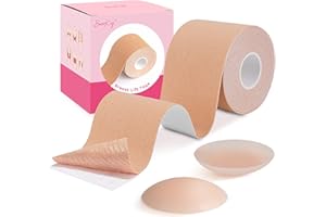 BearKig Women's Boob Tape, Boobytape for Breast Lift, Bob Tape for Large Breast, Breathable Push Up Tape, Waterproof & Sweatp