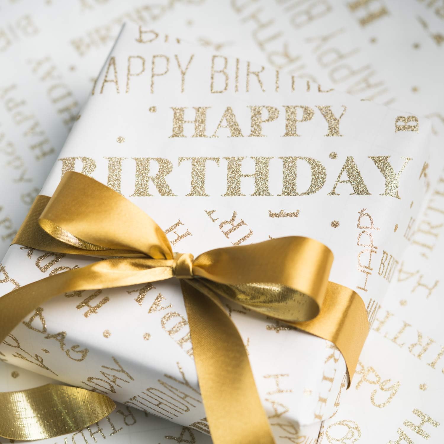 Parfait Pour Anniversaire Vacances Ruspepa Rouleau De Papier Demballage Cadeau 76cm X 5m Emballage Cadeau De Douche De Bebe La Conception De Paillettes Avec Texte De Souhaits Danniversaire Papier Cadeau Emballages De