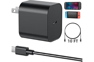 MENEEA (10FT) Switch 2 Charger - 60w AC Adapter for Nintendo Switch 2 (2025)/1,Extra Long Charging Cable, Support 4K TV Dock Mode, Power Supply 20V/3A Fast USB C Cord[Switch 2 Official Replacement Charger]