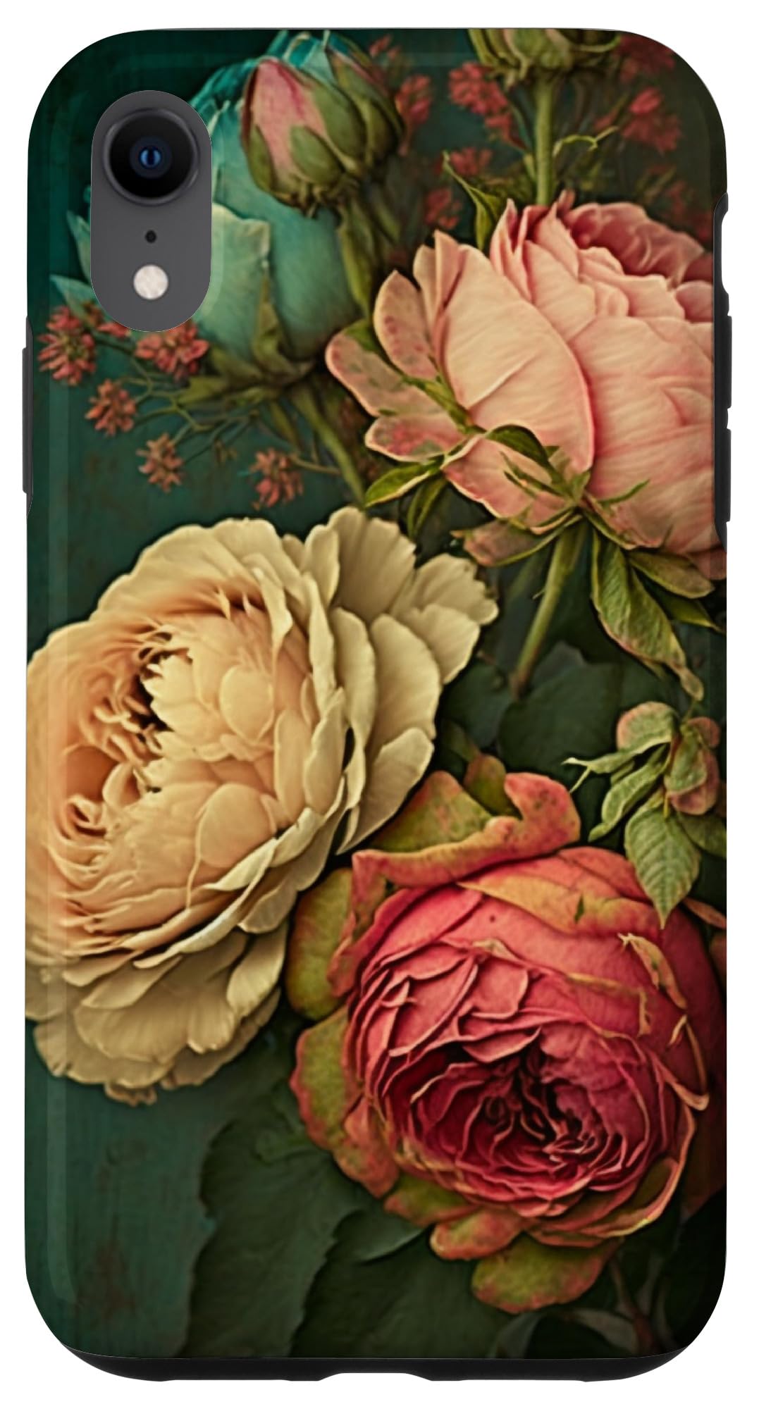 Boho Shabby Chic Bohemian Roses Vintage Flowers Flowers Case for iPhone XR