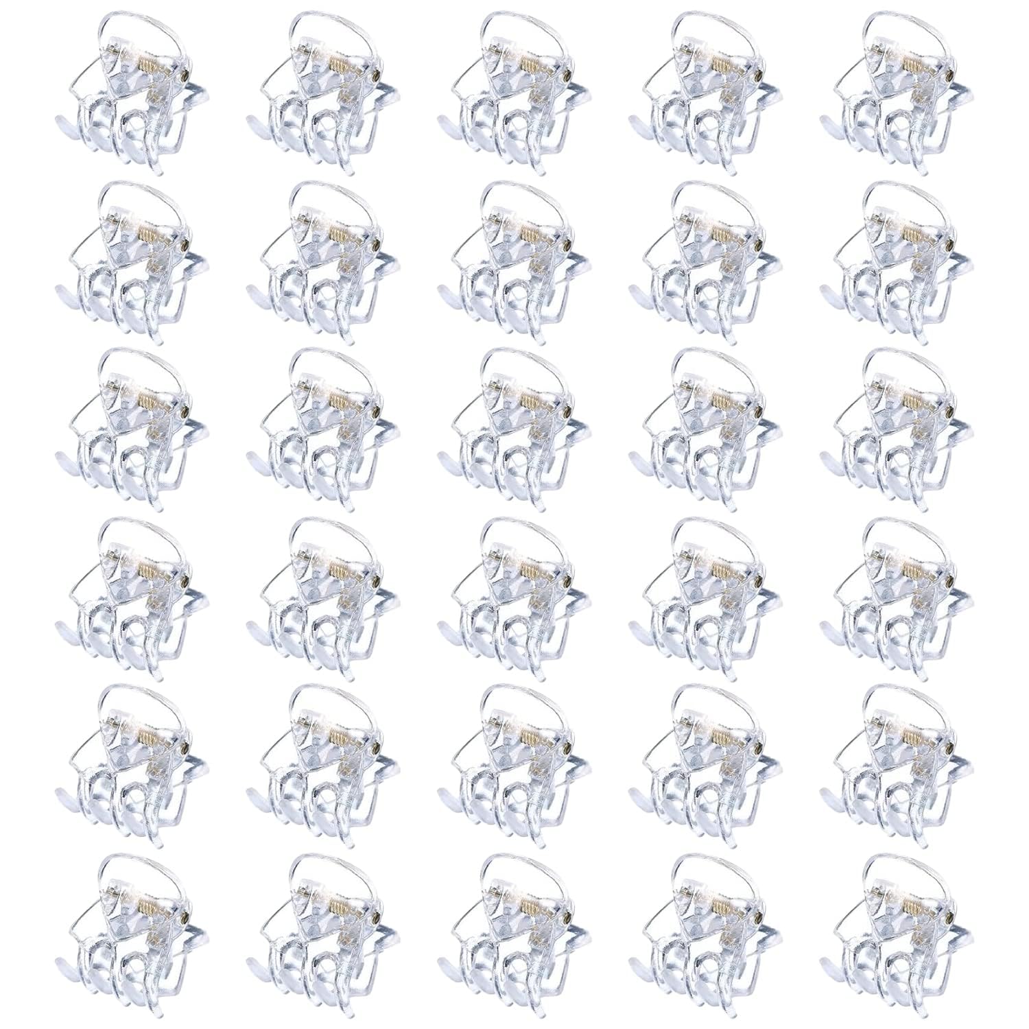 30Pcs Mini Hair Clips, Plastic Hair Claws Small Hair Claw Clips Clamps Non Slip Hair Claws Pins Clamps Hair Accessories for Girls and Women(Clear)… — image 1